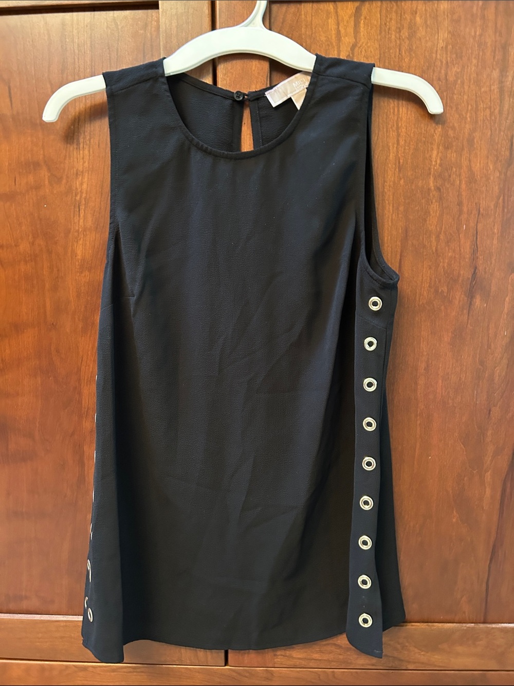 NWOT Michael Kors Sleeveless Black Top Side Slit Small